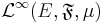  \mathcal L^\infty(E,\mathfrak F,\mu)