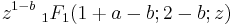 z^{1-b}\;{}_1F_1(1%2Ba-b;2-b;z)