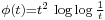 \scriptstyle \phi(t)=t^2\,\log\log\frac 1t