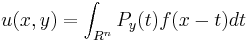 u(x,y) = \int_{R^n}P_y(t)f(x-t)dt