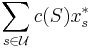 \sum_{s\in\mathcal U} c(S)x^*_s