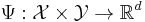 \Psi: \mathcal{X} \times \mathcal{Y} \to \mathbb{R}^d