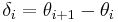 \,\delta_i=\theta_{i%2B1}-\theta_{i}\,