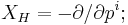 X_H=-\partial/\partial p^i; 