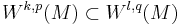 W^{k,p}(M)\subset W^{l,q}(M)