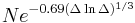 Ne^{-0.69(\Delta\ln\Delta)^{1/3}}