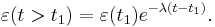 \varepsilon(t>t_1)=\varepsilon(t_1)e^{-\lambda (t-t_1)}. 