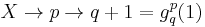 X \to p \to q%2B1 = g_q^p(1)