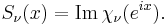 S_\nu(x) = \operatorname{Im}\, \chi_\nu (e^{ix}).