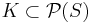 K\subset \mathcal{P}(S)