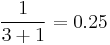 \frac{1}{3%2B1} = 0.25