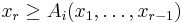 x_r \geq A_i(x_1, \dots, x_{r-1})