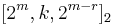 [2^m,k,2^{m-r}]_2