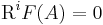  {\rm R}^i F (A) = 0 \,\!