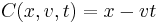 C(x,v,t) = x - vt