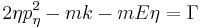 
2\eta p_{\eta}^{2} - mk - mE\eta = \Gamma
