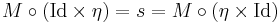 M \circ (\mbox {Id} \times \eta ) = s = M \circ (\eta \times \mbox {Id})