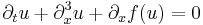 \displaystyle \partial_t u %2B \partial_x^3 u %2B \partial_x f(u) = 0