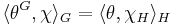  \langle \theta^{G}, \chi \rangle_G = \langle \theta,\chi_H \rangle_H 