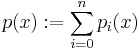 p(x):=\sum_{i=0}^n p_i(x)