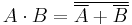 A \cdot B = \overline{ \overline A %2B \overline B }