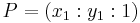 P = (x_1:y_1:1)