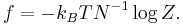  f = -k_BT N^{-1}\log Z.