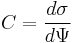  C = \frac{d \sigma}{ d \Psi}