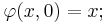 \varphi(x,0) = x;