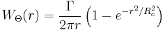 W_\Theta(r) = \frac{\Gamma}{2\pi r} \left ( 1-e^{-r^2/R_c^2} \right )