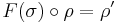 F(\sigma) \circ \rho = \rho'