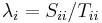 \lambda_i = S_{ii}/T_{ii}