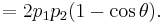 = 2 p_1p_2(1 - \cos\theta). \,