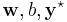 {\mathbf{w}, b, \mathbf{y^\star}}