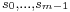 \scriptstyle s_0,\ldots,s_{m-1}