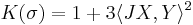 K(\sigma) = 1 %2B 3\langle JX,Y \rangle^2