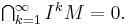 \textstyle{\bigcap_{k=1}^\infty I^k M = 0.}