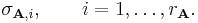  \sigma_{\mathbf{A},i}, \qquad i = 1, \ldots, r_\mathbf{A}. 