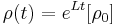 \rho(t) = e^{L t} [\rho_0] \;