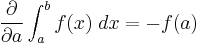 \frac{\partial}{\partial a}\int_a^b f(x)\; dx = -f(a)