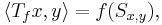 \langle T_f x, y \rangle = f(S_{x,y}),