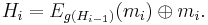 H_i = E_{g(H_{i-1})}(m_i)\oplus m_i.