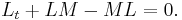 L_t %2B LM - ML = 0. \, 