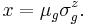  x = \mu_g \sigma_g^z. 