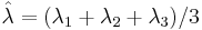 \hat{\lambda} = (\lambda_1 %2B \lambda_2 %2B \lambda_3)/3