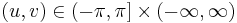 (u,v) \in (-\pi, \pi] \times (-\infty, \infty)