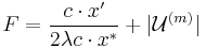 F = \frac{c\cdot x'}{2\lambda c\cdot x^*} %2B |\mathcal U^{(m)}|