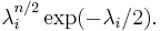 \lambda_i^{n/2} \exp(-\lambda_i/2).