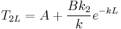 T_{2L}=A%2B\frac{Bk_2}{k}e^{-kL}