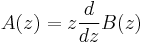 A(z) = z\frac{d}{dz}B(z)